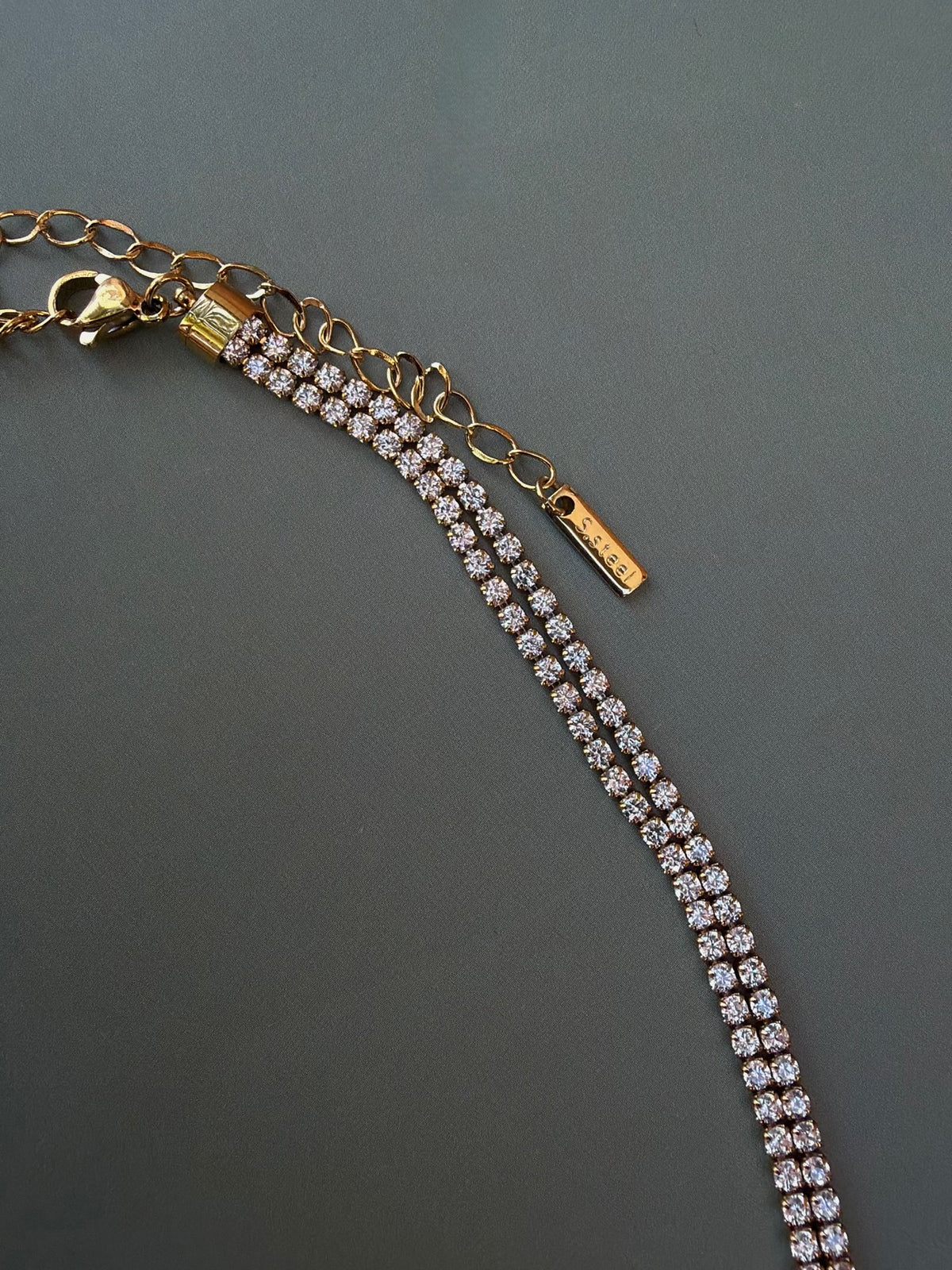 Double Golden Tennis Necklace