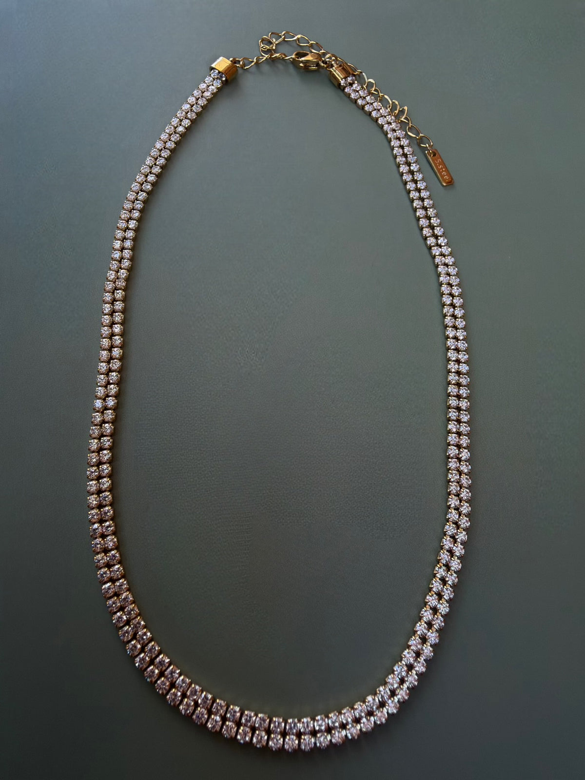 Double Golden Tennis Necklace